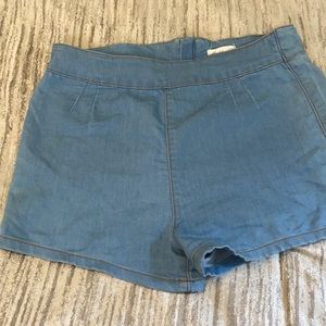 High waisted jean shorts